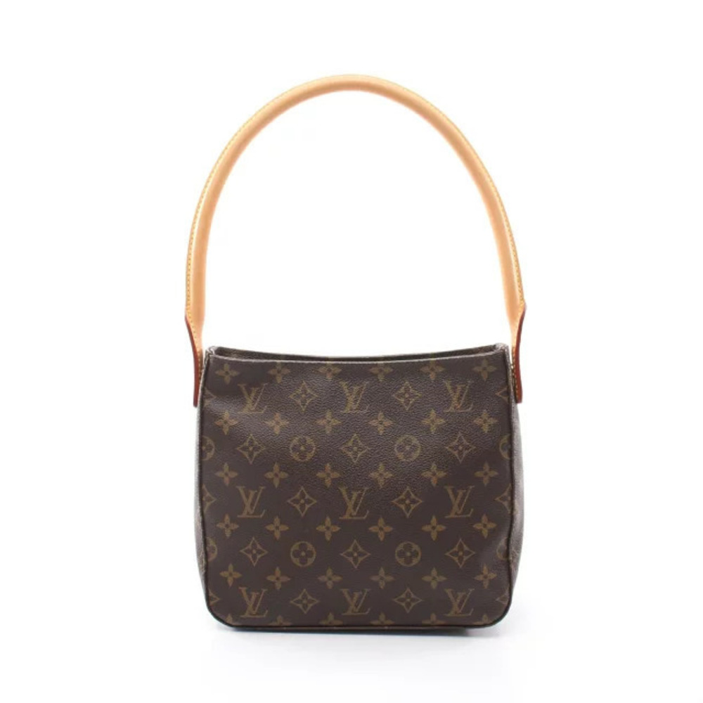 Louis Vuitton Looping Monogram Shoulder Bag Canvas Leather Brown